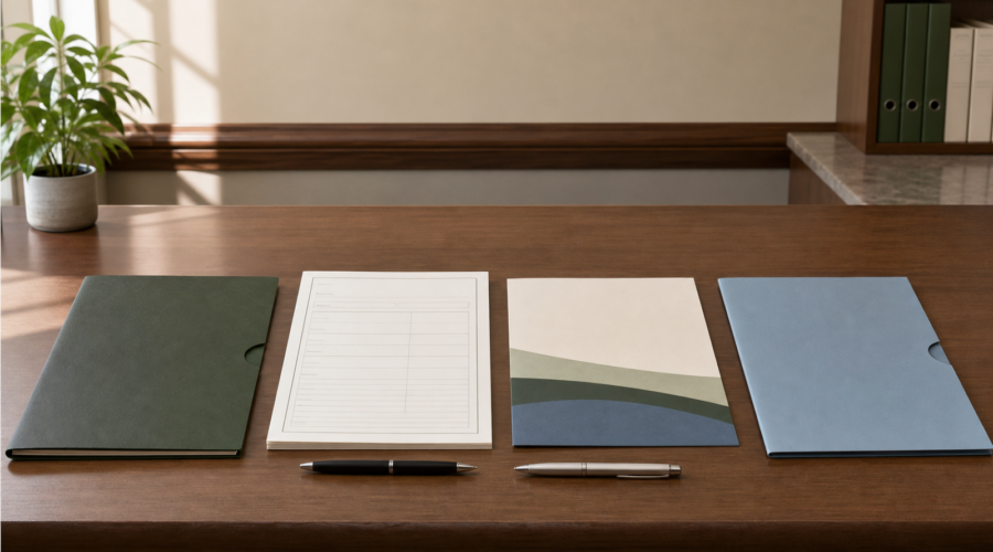 Папки и пустые формы для оформления документов ребёнка в Бразилии