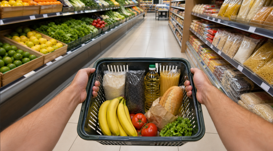Покупка продуктов в бразильском супермаркете от первого лица
